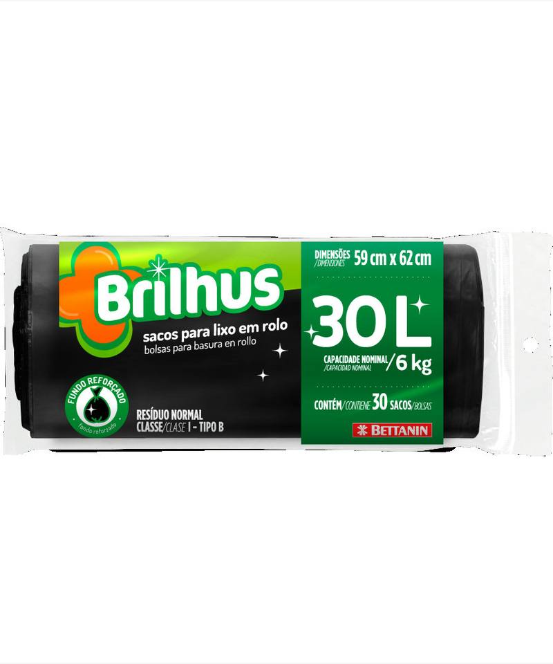 Saco para Lixo Brilhus 30 unidades 30L BT2056 Bettanin — imagem 1