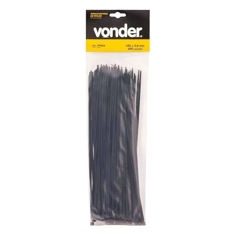 Abraçadeira De Nylon 280x3,6 Preta CJ100 954 2809028036 Vonder — imagem 1